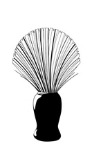Monochrome shaving brush.  Isolated image on white background. vector illustration.