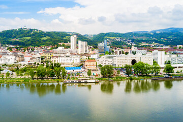 Linz aerial panoramic view