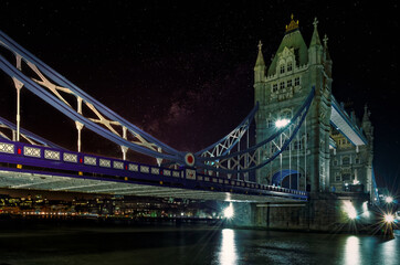 Fototapeta na wymiar Tower Bridge at Night, London, UK