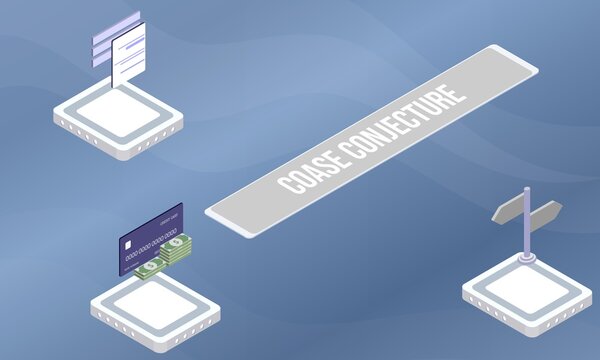 Coase conjecture concept on abstract design