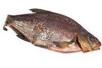 Salted and dried bream on a white background