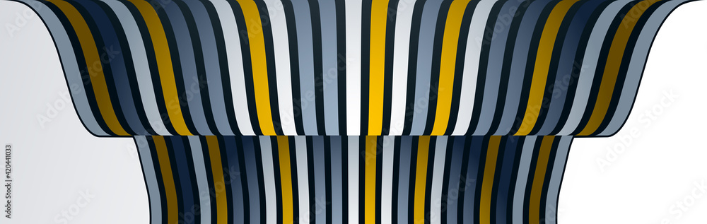 Poster abstract 3d trendy modern lines in perspective vector background, dimensional design cool element, f