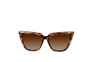 Leopard cat eye sunglasses isolated on white background.