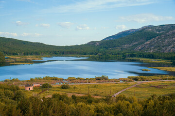 Lake Pashinko in Karkaraly National Park, Kazakhstan.