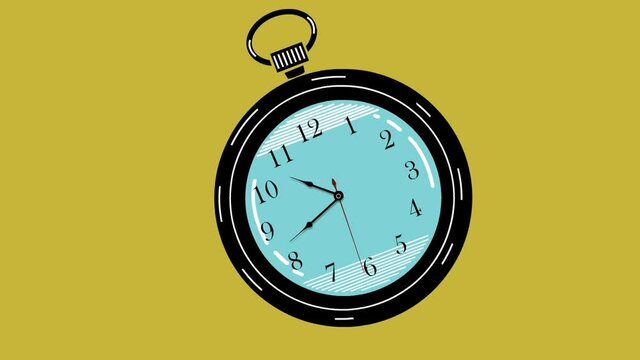Animation of Clock Face Close Up in Time Lapse Seamless loop of Clocks running clockwise direction. Clock dial close-up.
