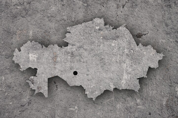 Karte von Kasachstan auf verwittertem Beton