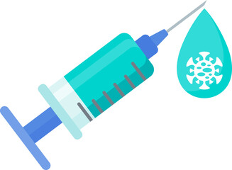 Syringe and dose of vaccine icon. Protect people from the coronavirus