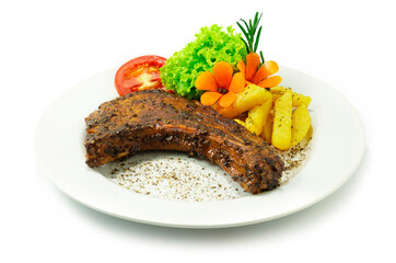 Grilled Pork Chops with Black Pepper Sauce