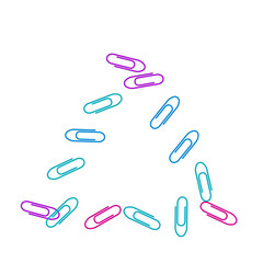 Stationary paperclips isolated on white background