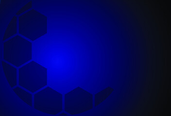 grading black blue background. with a hexagon box. vector illustration.