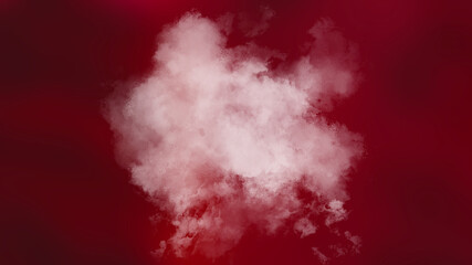 Abstract fog or smoke effect red background white smoke.