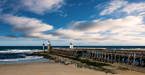 Fototapeta premium pretty landscape of Capbreton and Hossegor with the pier