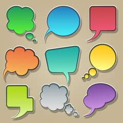 Colorful speech bubble icons set