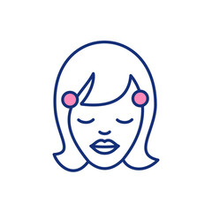 Electroencephalogram RGB color icon. Brain waves measure. Electrophysiological monitoring. Concentration, stress levels measurement. Electrical activity in brain. Isolated vector illustration