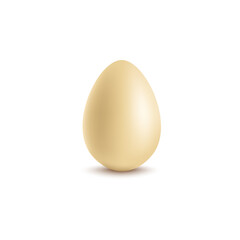 White chocolate egg, realistic isolated sweet milk dessert shell