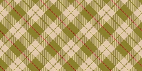 olive green and beige checkered gingham repeatable diagonal fabric texture with red threads for plaid, tablecloths, shirts, tartan, clothes, dresses, bedding, blankets