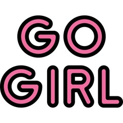 Go Girl icon, Feminism related vector