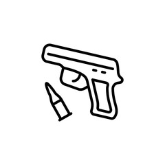Criminal Pistol icon in vector. Logotype