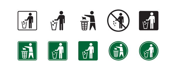 Do not litter sign icon. Vector graphic illustration. Suitable for website design, logo, app, template, banner, and more. 