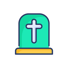 Obraz premium Gravestone icon in vector. Logotype