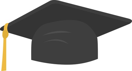 Vector emoticon illustration of a gray graduation hat