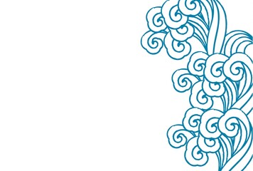 線画の波のベクターイラスト素材