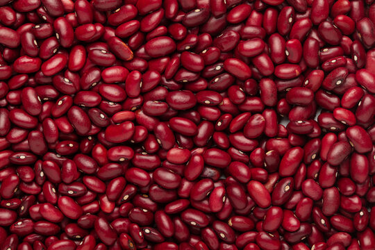 Close up of Organic Rajma,  (Laal Lobia ) or red kidney beans dal Full-Frame Background. Top View 