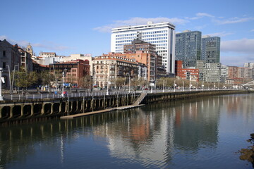 Fototapeta na wymiar View of the downtown of Bilbao