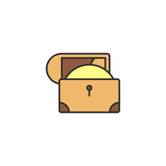 opened treasure chest outline icon linear style sign for mobile concept and web design pirates