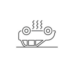 overturned car vector icon filled flat sign for mobile concept and web design car accident glyph