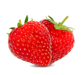 Fresh strawberry isolated on white background with clipping path