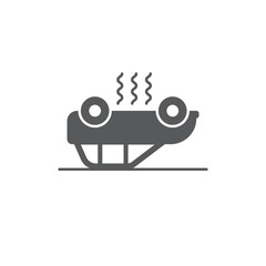 overturned car vector icon filled flat sign for mobile concept and web design car accident glyph