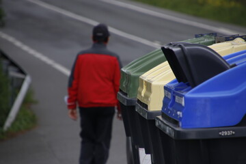 Walking by a road