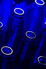 Blue glass bottles