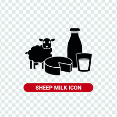 Vector image. Sheep milk icon.