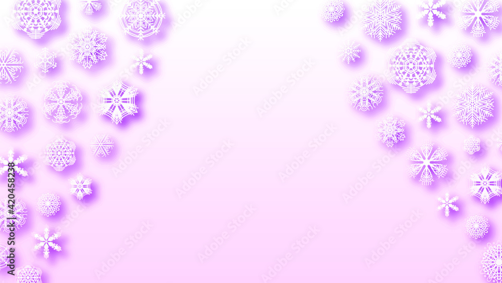 Poster abstract background winter with snowflakes shadows vector design style template