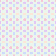 Easter vector pattern. Rhombus seamless pattern with easter eggs. Colorful eggs on a green pastel background.