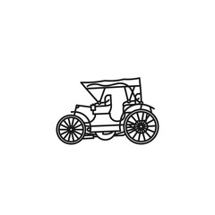 Fototapeta na wymiar Vintage Horseless Carriage vector line icon