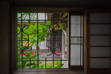 日本家屋の縁側から見える風景