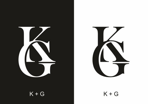 Black and white of KG initial letter