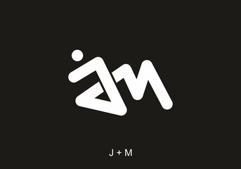 Black and white of JM initial letter