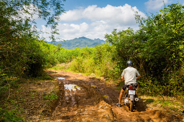 Man on motorbike Phong Nha Vietnam