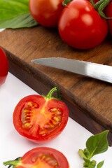 Tomatoes and cherry tomatoes in studio