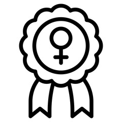 Rosette icon, Feminism related vector