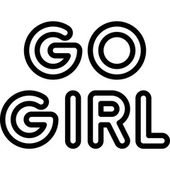 Go Girl icon, Feminism related vector