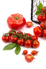Tomatoes and cherry tomatoes in studio
