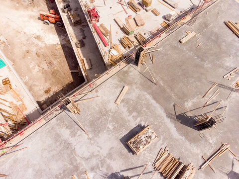 Aerial overhead photo construction site development
