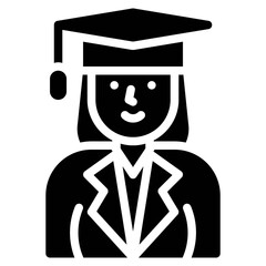 Graduated woman icon, Feminism related vector