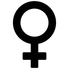 Female gender symbol icon, Feminism related vector