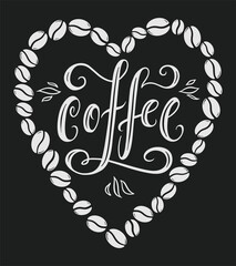Coffee hand drawn typography lettering poster